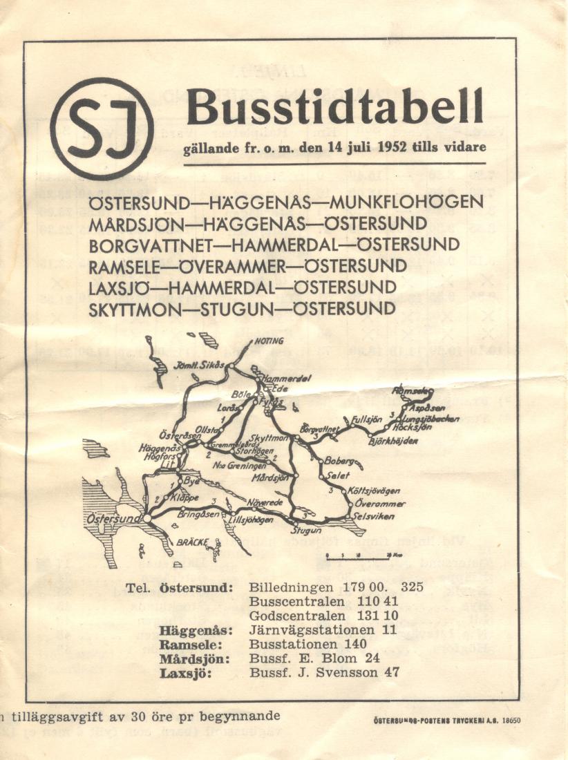 busstidtabel 1952 01