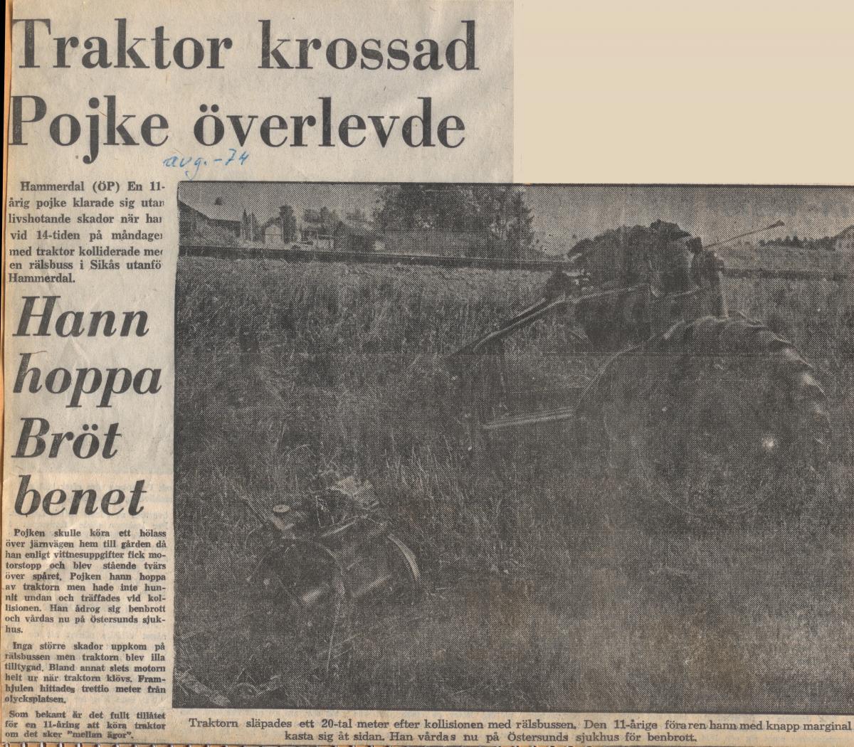 1974 traktorolycka