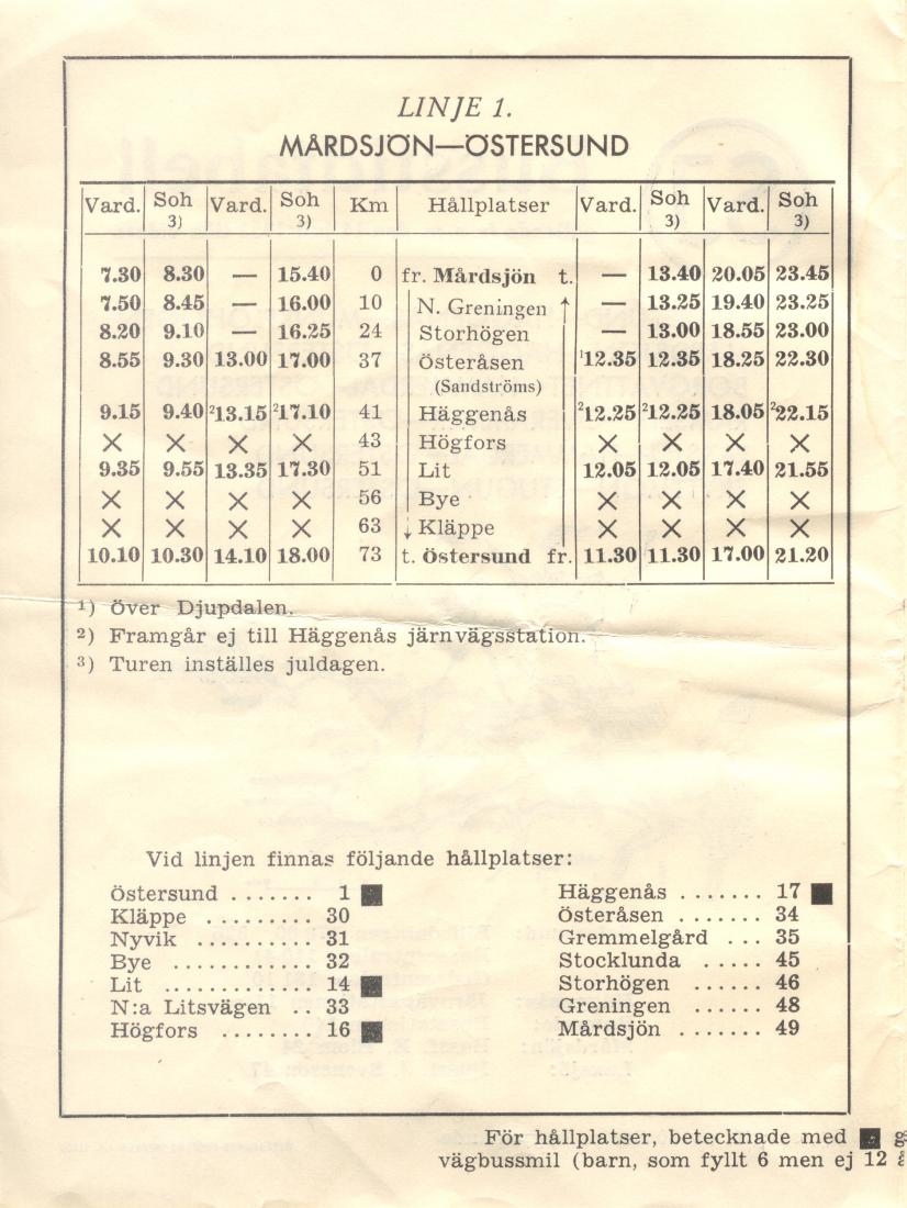 busstidtabel 1952 02